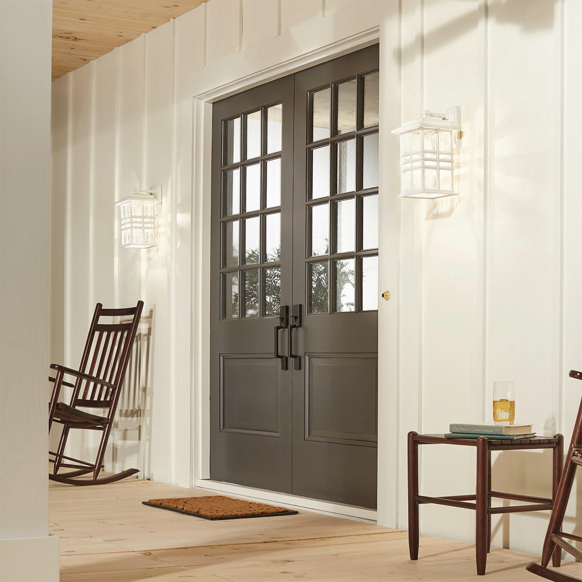 AUSSENWANDLEUCHTE - Weiss, Konventionell, Glas (20,3/22,8/35,9cm) - Elstead Lighting