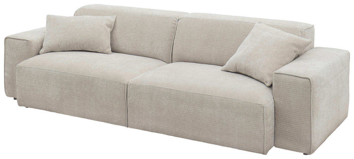 BIGSOFA in Chenille Beige  - Beige/Schwarz, Design, Kunststoff/Textil (238/71/101cm) - Pure Home Lifestyle