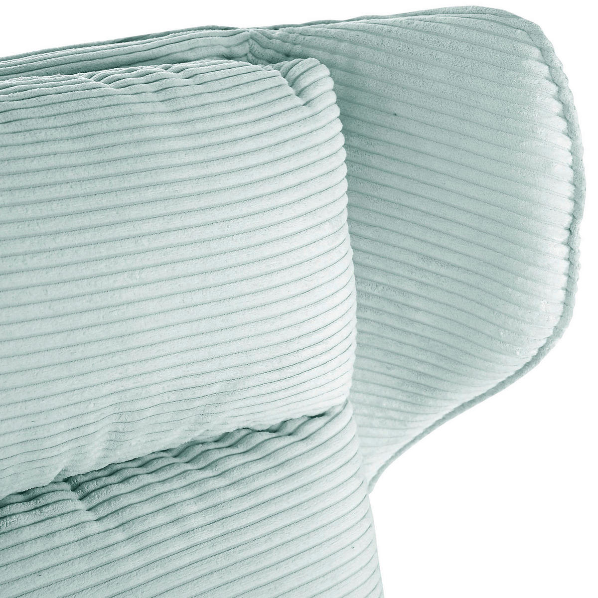 OHRENSESSEL Cord Mintgrün  - Schwarz/Mintgrün, Design, Textil/Metall (83/106/89cm) - Landscape