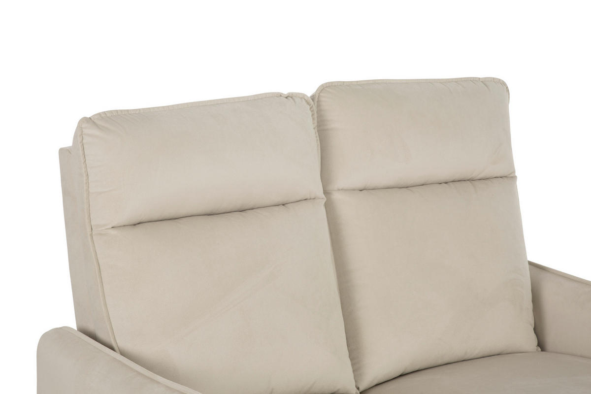 SITZGARNITUR in Samt Beige  - Beige, Konventionell, Textil/Metall (72/102/85.5cm) - P & B