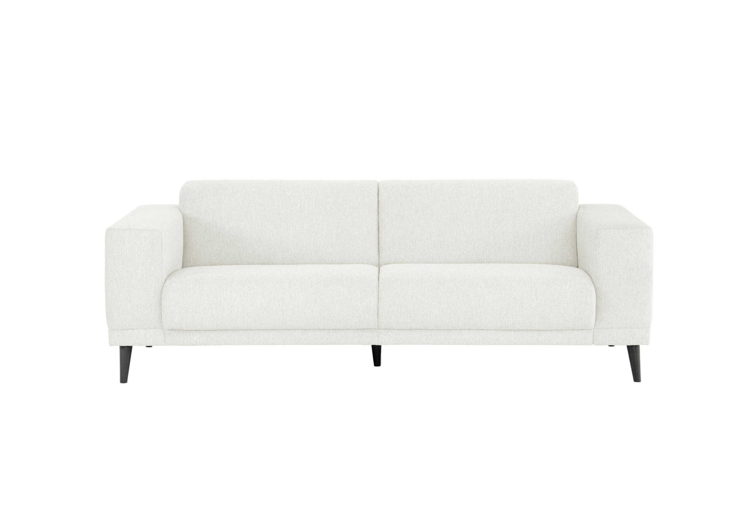 3-SITZER-SOFA in Webstoff Weiß  - Schwarz/Weiß, Design, Holz/Textil (218/77/93cm) - MID.YOU