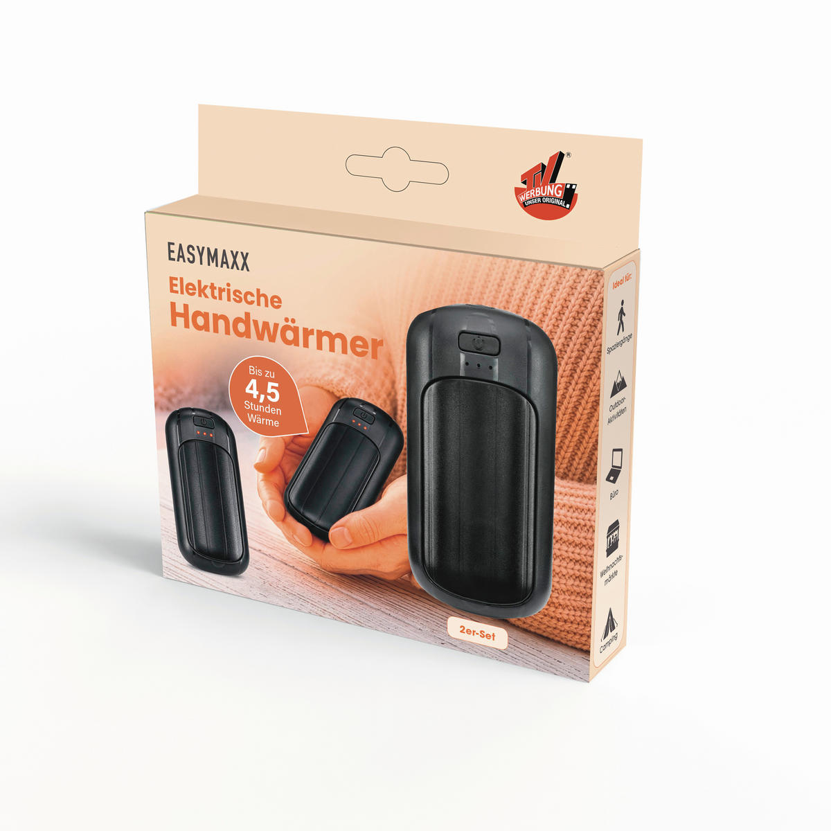 HANDWÄRMER - Schwarz, Basics, Kunststoff/Metall (9,2/4,6/2,3cm) - EASYMAXX