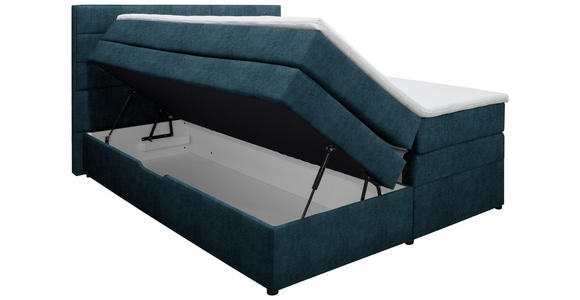 BOXSPRINGBETT 160/200 cm in Dunkelblau - Wengefarben/Dunkelblau, KONVENTIONELL, Holz/Textil (160/200cm) - Carryhome