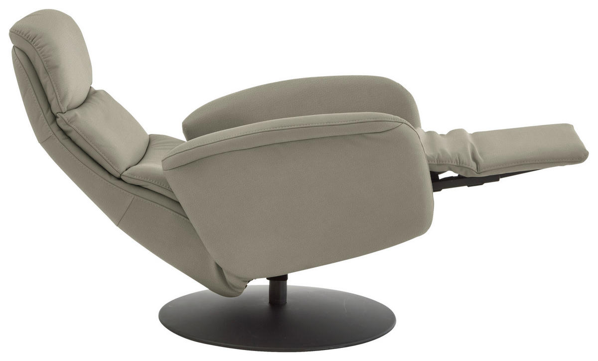 RELAXSESSEL in Leder Grau  - Schwarz/Grau, Design, Leder/Metall (76/108/86cm) - Dieter Knoll