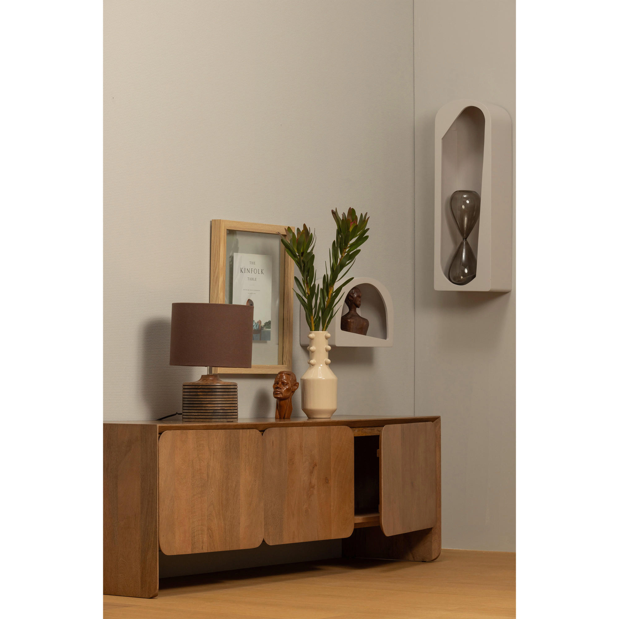 WANDREGAL Eukalyptusholz Grau  - Grau, Design, Holz (24/70/15cm) - Carryhome