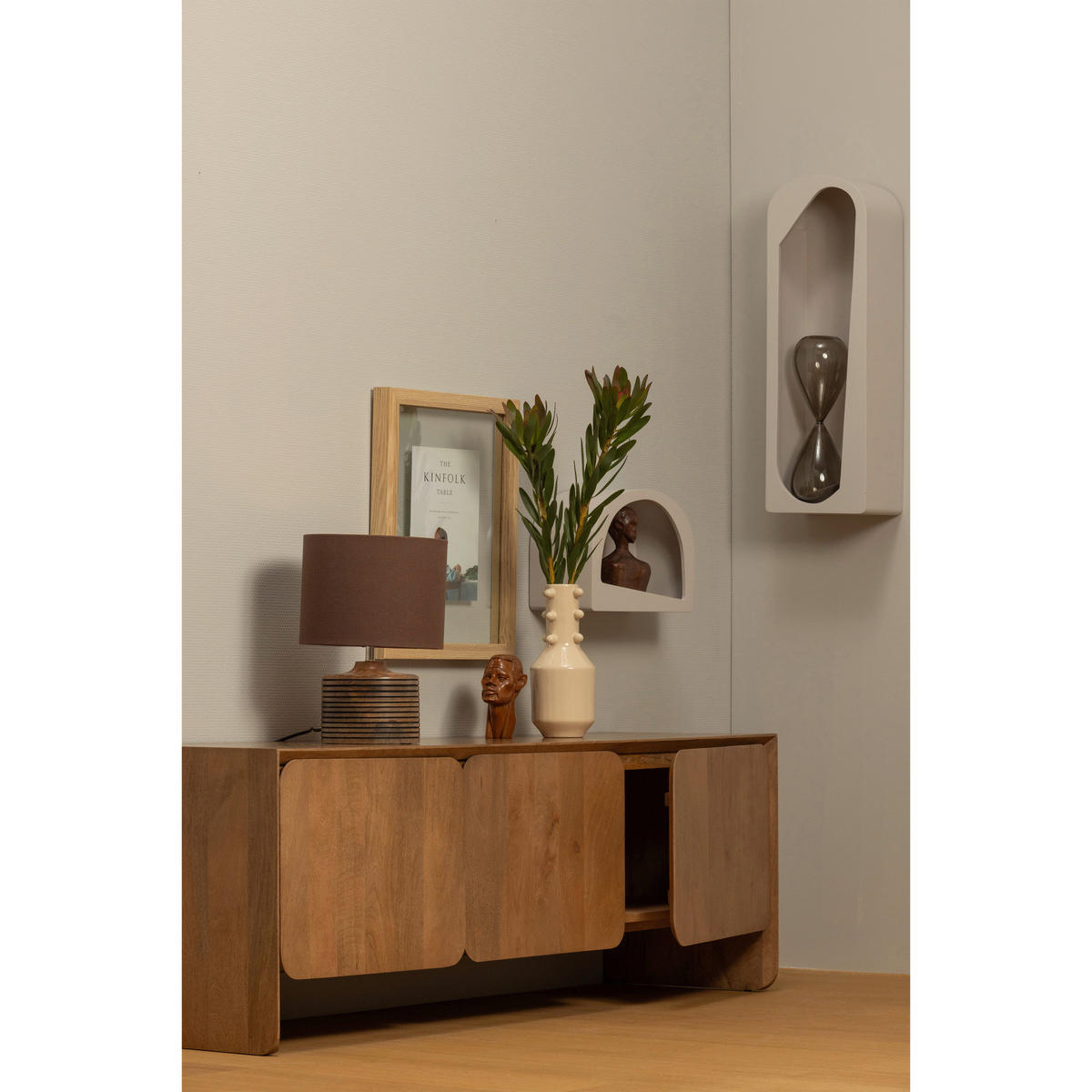 WANDREGAL Eukalyptusholz Grau  - Grau, Design, Holz (24/70/15cm) - Carryhome