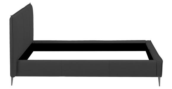 POLSTERBETT 140/200 cm,  in Anthrazit, gepolstertes Kopfteil,  - Anthrazit/Schwarzchrom, KONVENTIONELL, Leder/Metall (140/200cm) - Esposa
