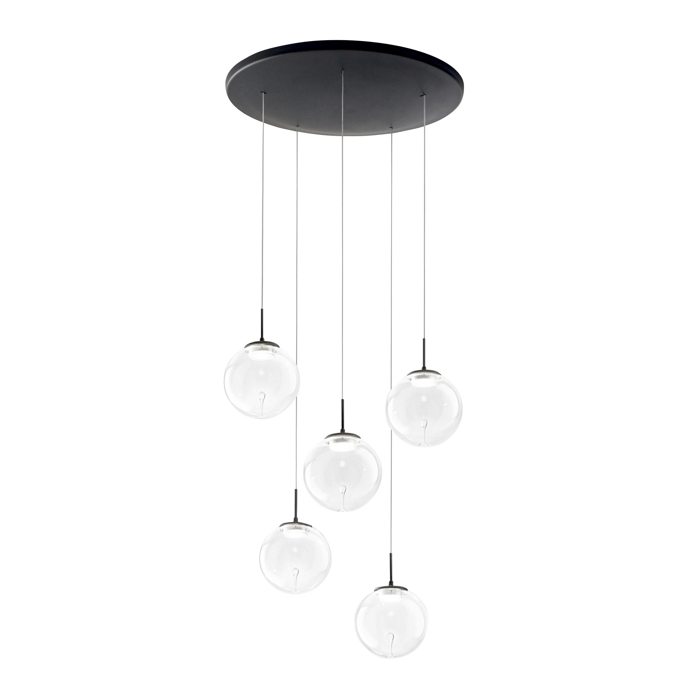 LED-HÄNGELEUCHTE 50/200 cm  - Transparent, Design, Glas/Metall (50/200cm)