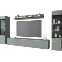 DNEVNI REGAL,  zelena  - siva/zelena, Trend, umetna masa/steklo (240/130/33cm) - P & B
