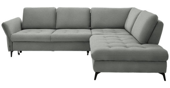 ECKSOFA in Struktur Hellgrau  288/233 cm  - Hellgrau/Schwarz, Natur, Textil/Metall (288/233cm) - Valnatura