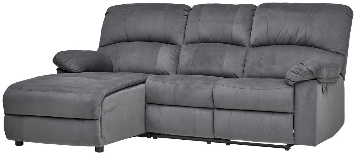 ECKSOFA Webstoff Grau  - Schwarz/Grau, Basics, Kunststoff/Textil (159/216cm) - P & B