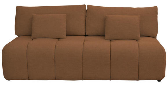 BOXSPRINGSOFA in Chenille Rostfarben  - Rostfarben/Schwarz, MODERN, Kunststoff/Textil (210/72/105cm) - Cantus