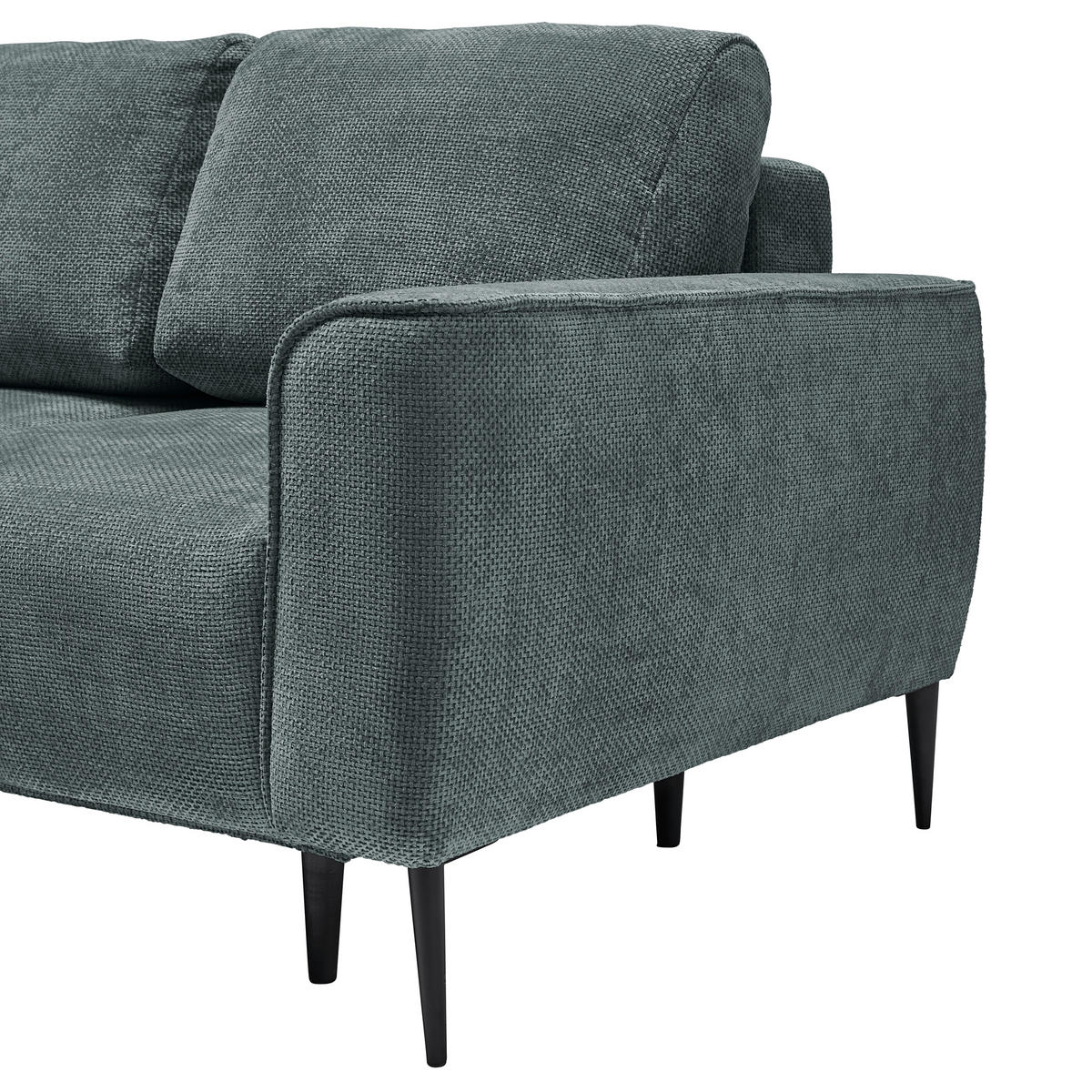 HÖRNSOFFA i vävt tyg mörkgrön  - svart/mörkgrön, Modern, metall/textil (164/255cm) - MID.YOU