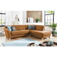 ECKSOFA 257/212 cm  in Flachgewebe Terracotta Bettkasten, Sitztiefenverstellung  257/212 cm  - Terracotta/Naturfarben, KONVENTIONELL, Holz/Textil (257/212cm) - Sit & More