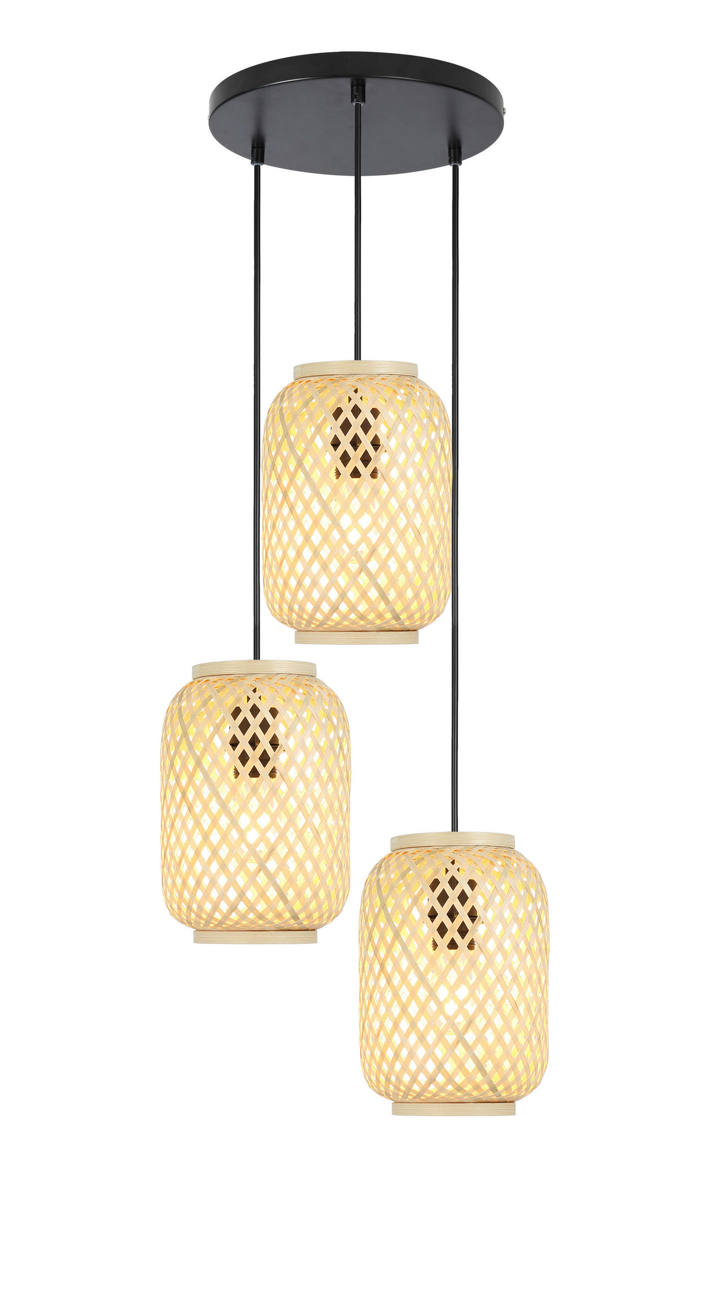 HÄNGELEUCHTE 41/120 cm    - Schwarz/Naturfarben, Trend, Naturmaterialien/Metall (41/120cm) - Novel