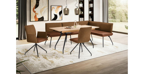 ECKBANK 225/165 cm  in Rostfarben  - Rostfarben/Schwarz, Design, Textil/Metall (225/165cm) - Moderano