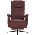 RELAXSESSEL in Leder Weinrot  - Weinrot/Schwarz, Design, Leder/Metall (71/112/83cm) - Dieter Knoll
