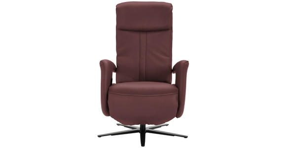 RELAXSESSEL in Leder Weinrot - Weinrot/Schwarz, Design, Leder/Metall (71/112/83cm) - Dieter Knoll