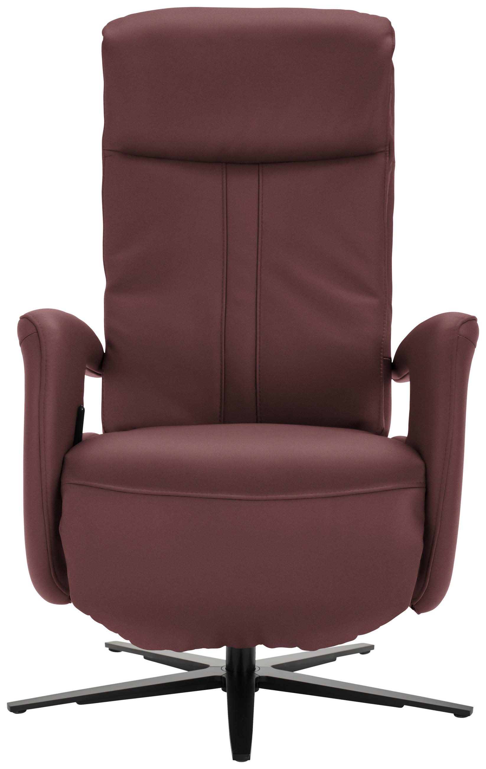 RELAXSESSEL in Leder Weinrot  - Weinrot/Schwarz, Design, Leder/Metall (71/112/83cm) - Dieter Knoll
