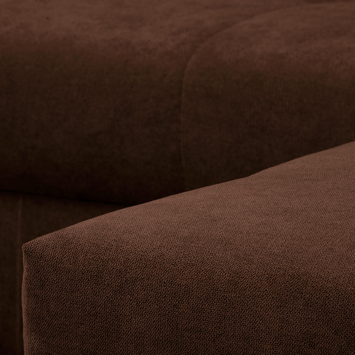 ECKSOFA inkl. Hocker Ariella in Mikrofaser Dunkelbraun  161/231 cm  - Dunkelbraun/Naturfarben, Design, Holz/Textil (161/231cm) - Livetastic