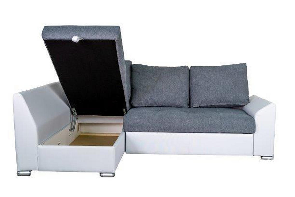 SJEDEĆA GARNITURA drvo, metal, tekstil, drvni materijal  siva, bijela   - bijela/siva, Design, drvni materijal/drvo (150/240cm) - Xora
