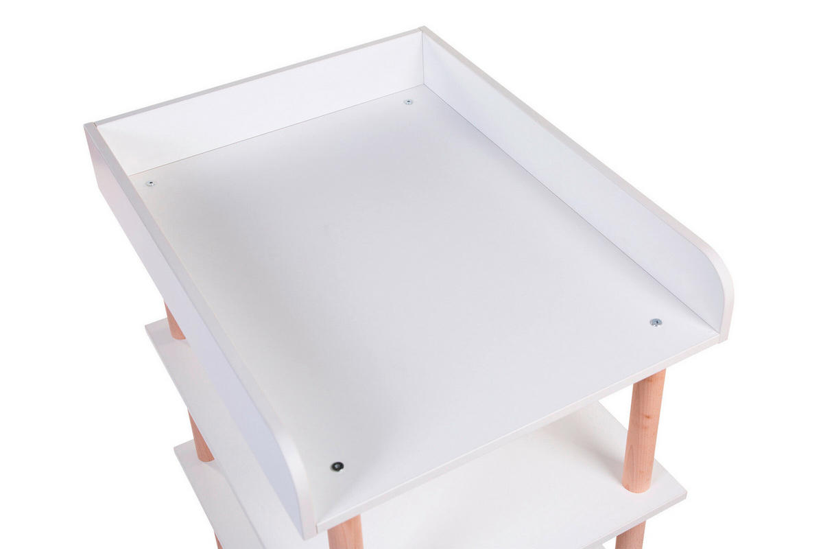 WICKELTISCH Weiß, Buchefarben  - Buchefarben/Weiß, KONVENTIONELL, Holz/Kunststoff (61/83/13cm) - Childhome