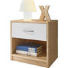 NOĆNI ORMARIĆ bijela, hrast Sonoma   - bijela/boje aluminija, Konvencionalno, drvni materijal/plastika (39/41/28cm) - Boxxx