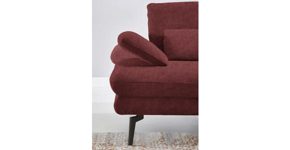 ECKSOFA in Velours Weinrot 310/180 cm - Weinrot/Schwarz, Design, Textil/Metall (310/180cm) - Dieter Knoll