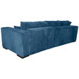 ECKSOFA Blau Cord - Blau/Braun, KONVENTIONELL, Holz/Textil (230/190cm) - Carryhome