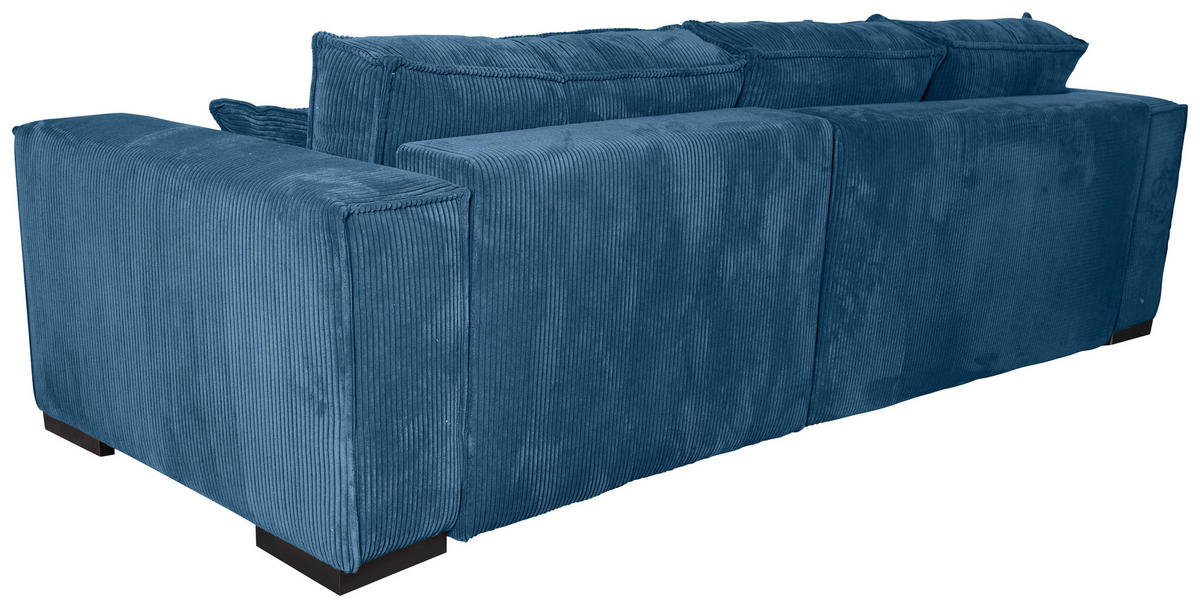ECKSOFA in Cord Blau  - Blau/Braun, KONVENTIONELL, Holz/Textil (230/190cm) - Carryhome