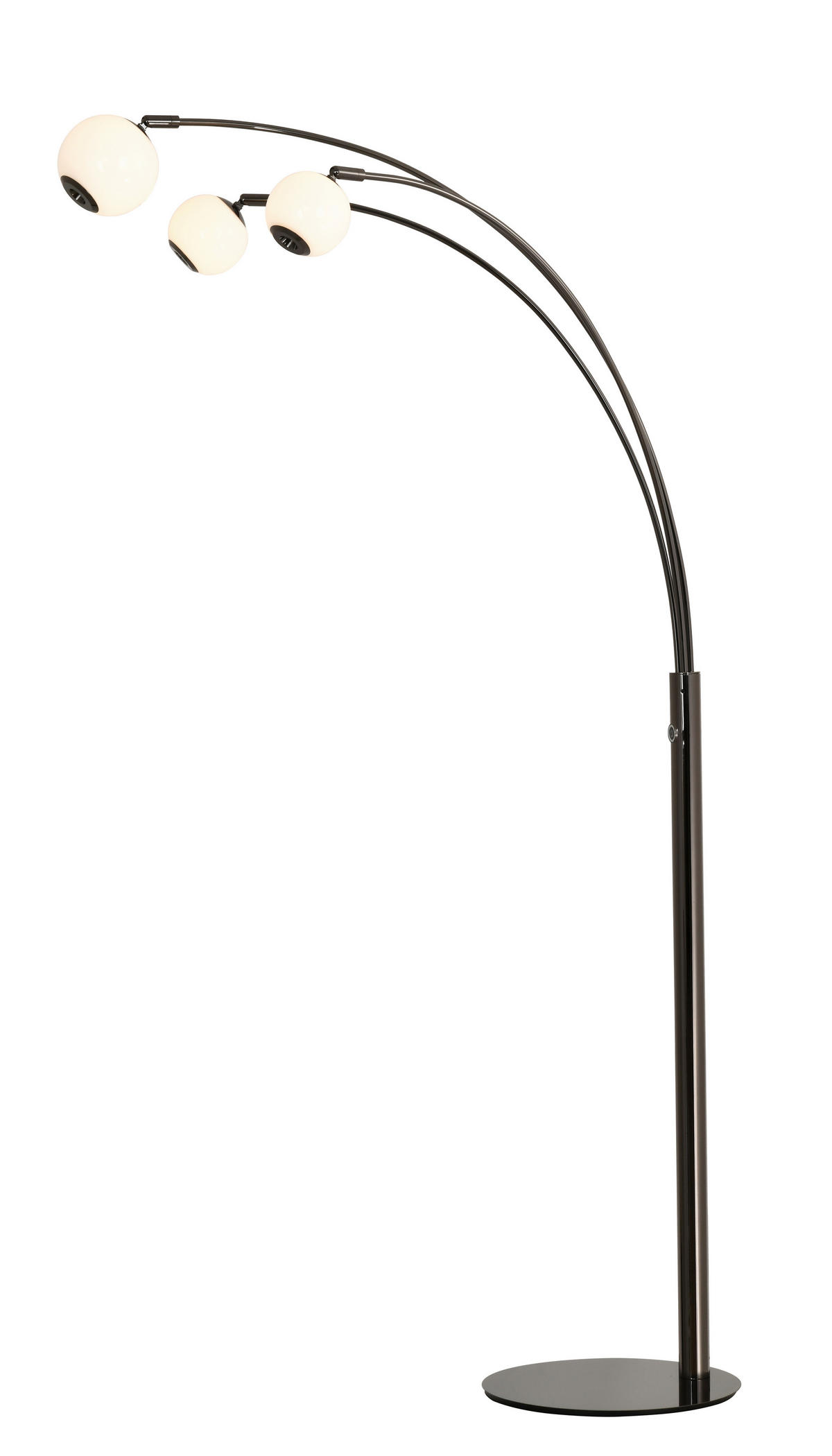 LED-STEHLEUCHTE Biarritz 87,5/162,5/52 cm  - Schwarzchrom, Design, Glas/Kunststoff (87,5/162,5/52cm)
