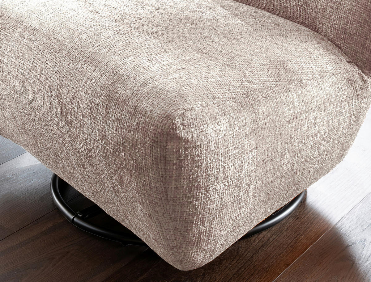 XXL-SESSEL Struktur Creme    - Creme/Schwarz, Trend, Textil/Metall (95/77/94cm) - Livetastic