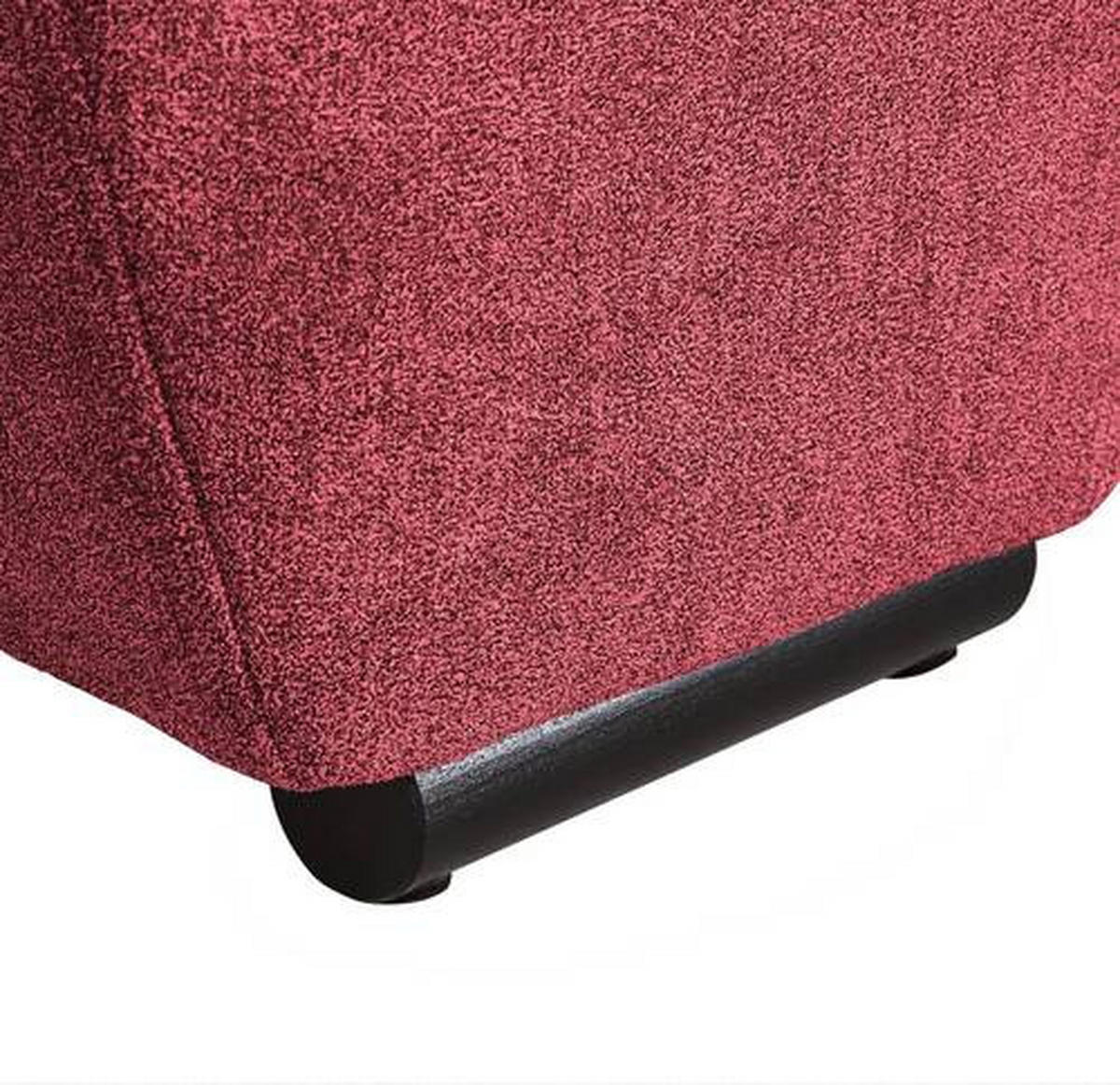 BIGSOFA in Flachgewebe Bordeaux  - Bordeaux/Schwarz, Konventionell, Holz/Textil (280/67/120cm) - Carryhome