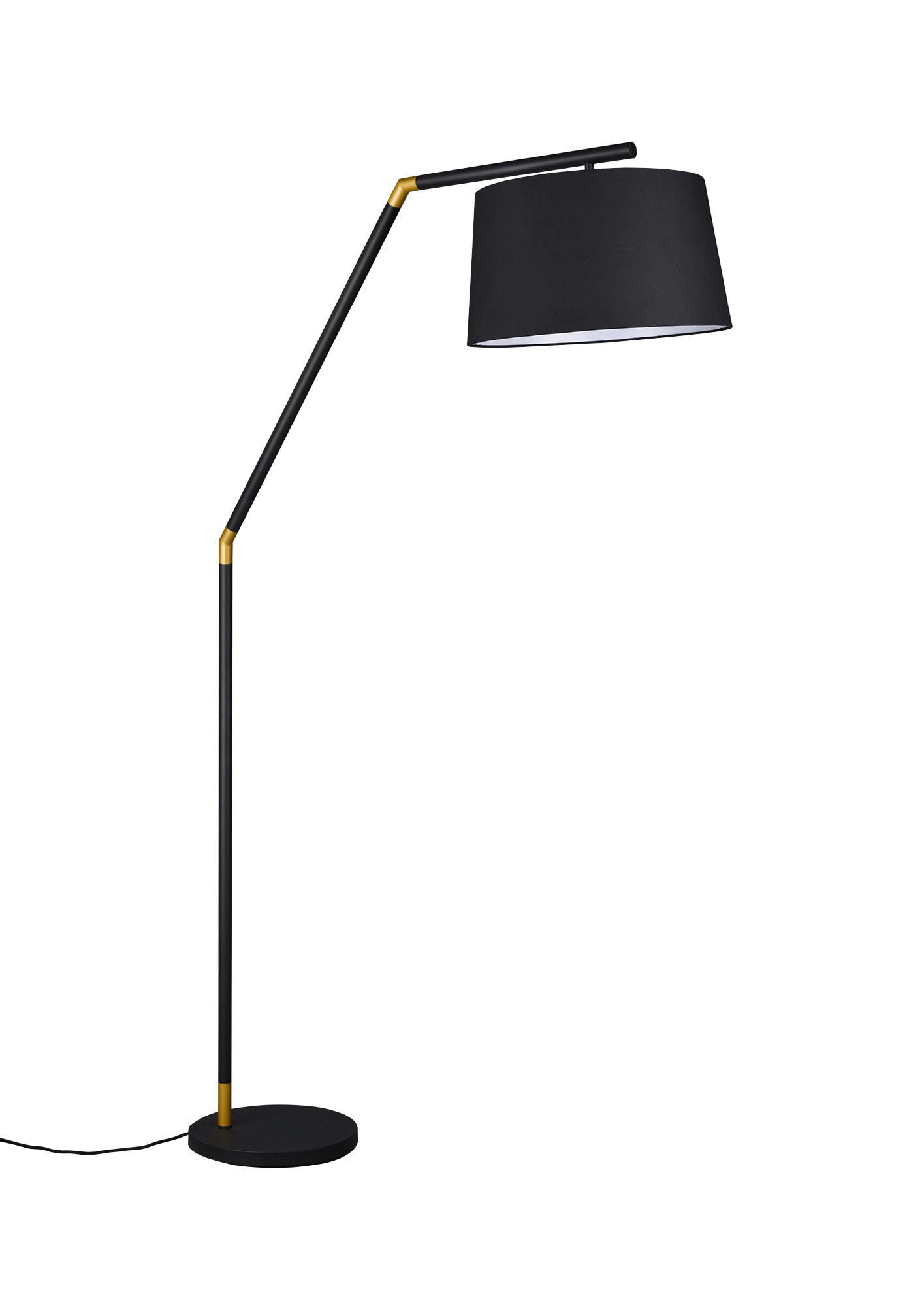 STOJEČA SVETILKA  TRACY 40/175/105 cm            - zlate barve/črna, Basics, kovina/tekstil (40/175/105cm)