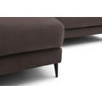 ECKSOFA  in Flachgewebe Hellbraun  177/253 cm  - Hellbraun/Schwarz, Design, Textil/Metall (177/253cm) - Dieter Knoll