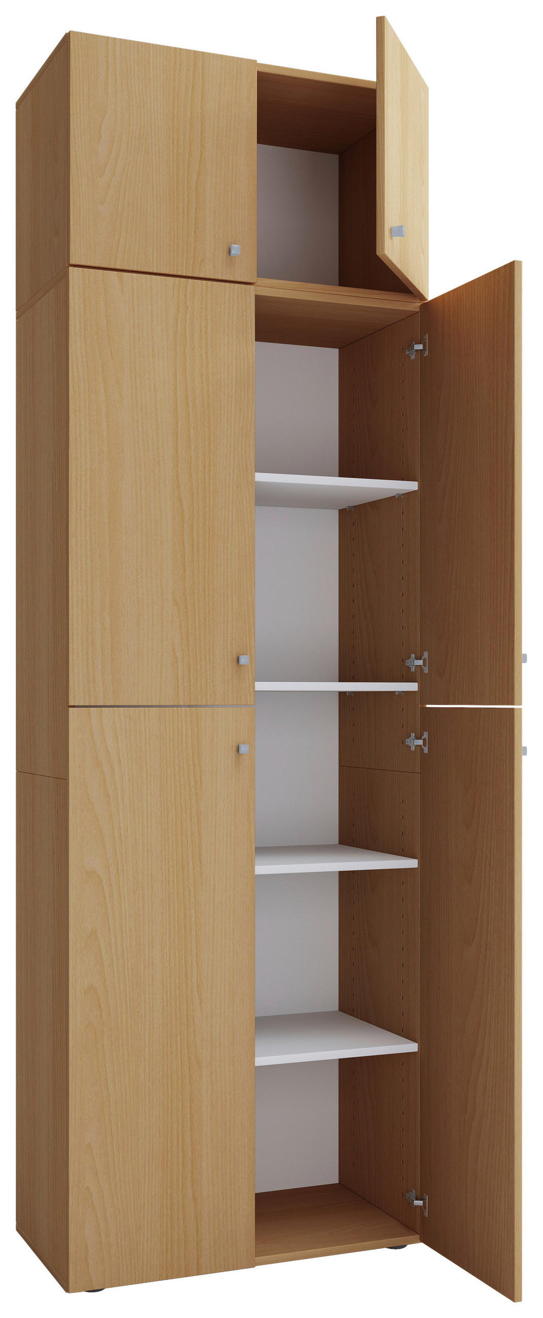 SKOSKÅP i 70/223/39 cm - bokfärgad/grå, Klassisk, trämaterial/plast (70/223/39cm) - MID.YOU