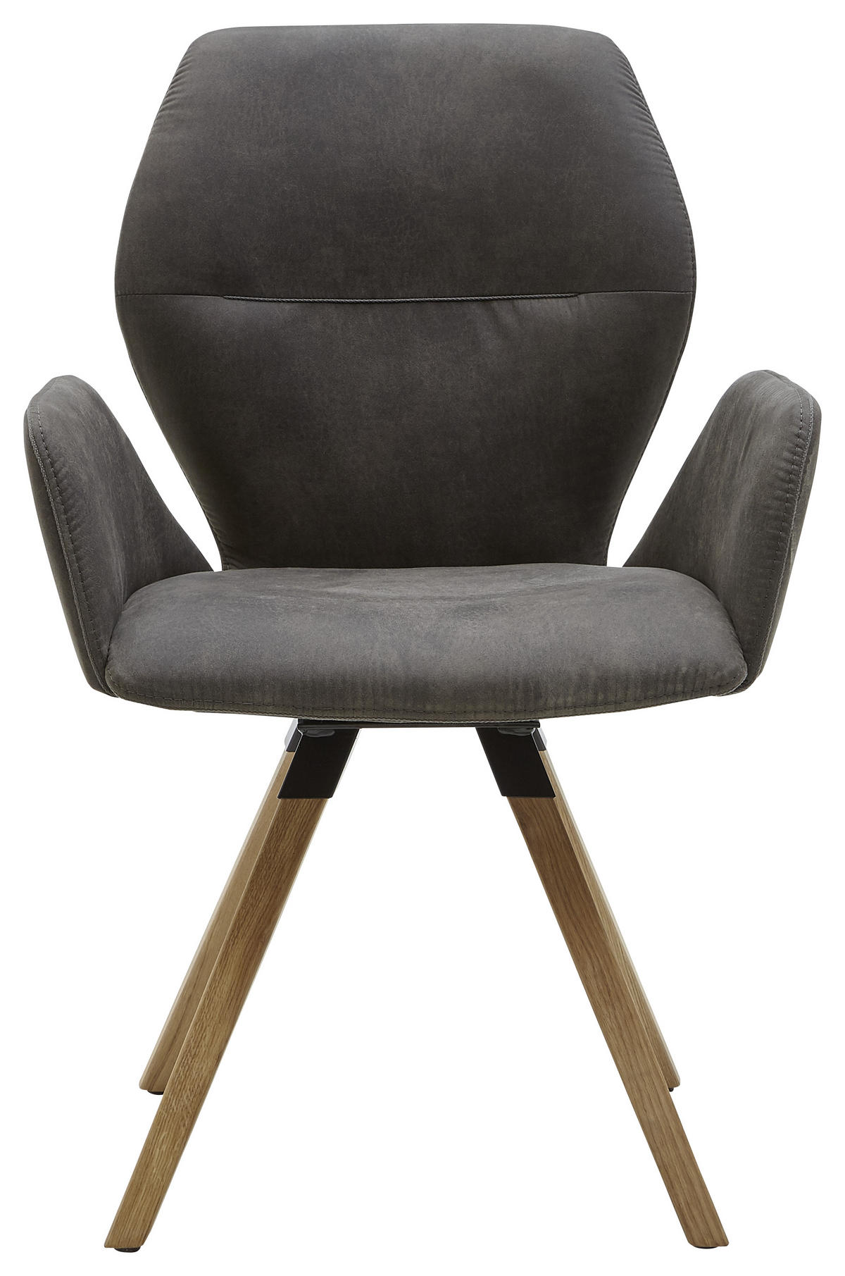 ARMLEHNSTUHL  in Mikrofaser  - Eichefarben/Anthrazit, Design, Holz/Textil (62/91/59cm) - Valnatura