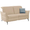 2,5-SITZER in Lederlook (vegan) Sandfarben  - Sandfarben/Nickelfarben, MODERN, Textil/Metall (185/89/109cm) - Livetastic