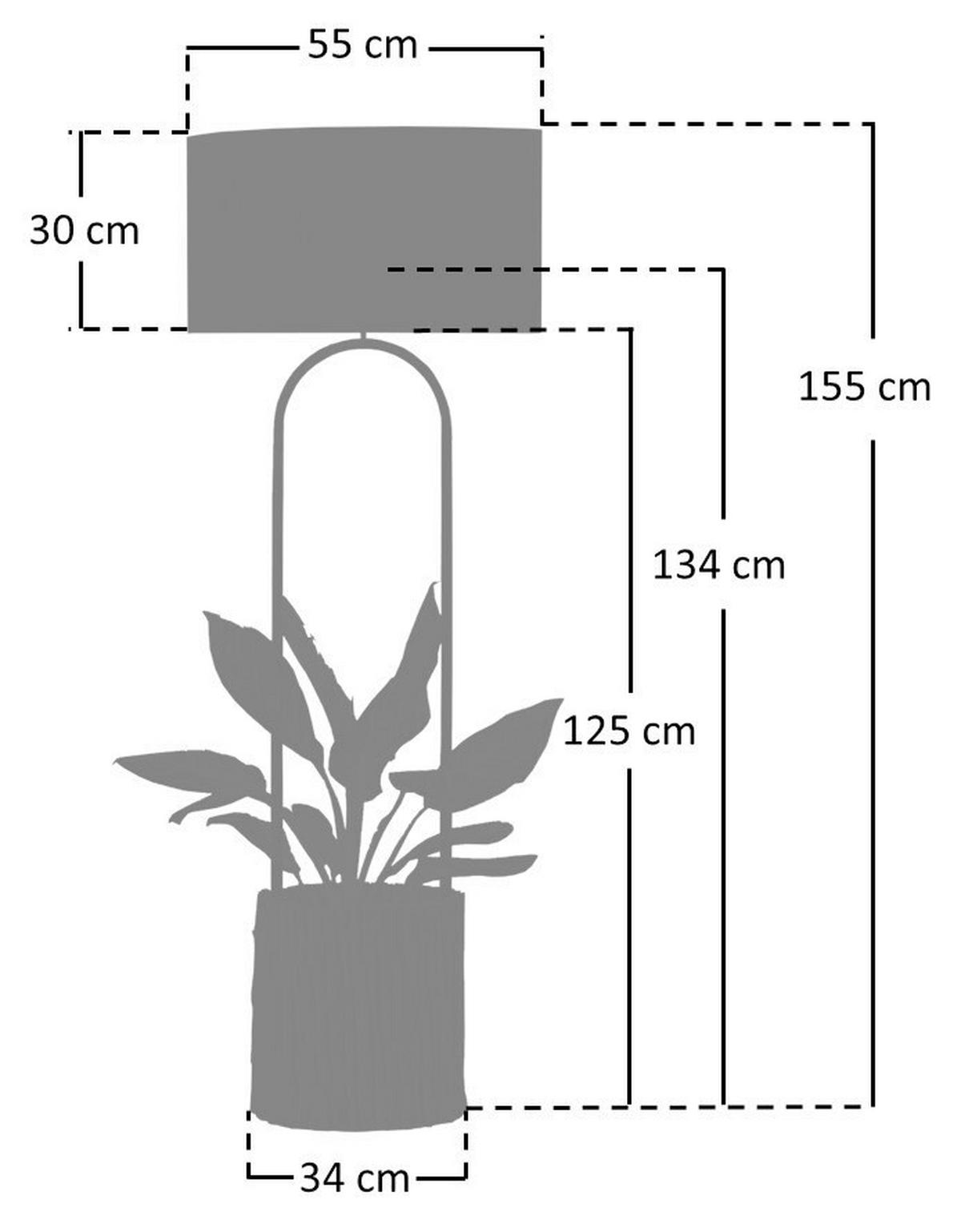 STEHLEUCHTE  34/155/34 cm   - Schwarz/Naturfarben, Design, Holz/Textil (34/155/34cm) - P & B