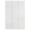 DREHTÜRENSCHRANK 151/223/61 cm,  in Weiß, 3-türig  - Weiß, Basics, Glas/Holzwerkstoff (151/223/61cm) - Novel