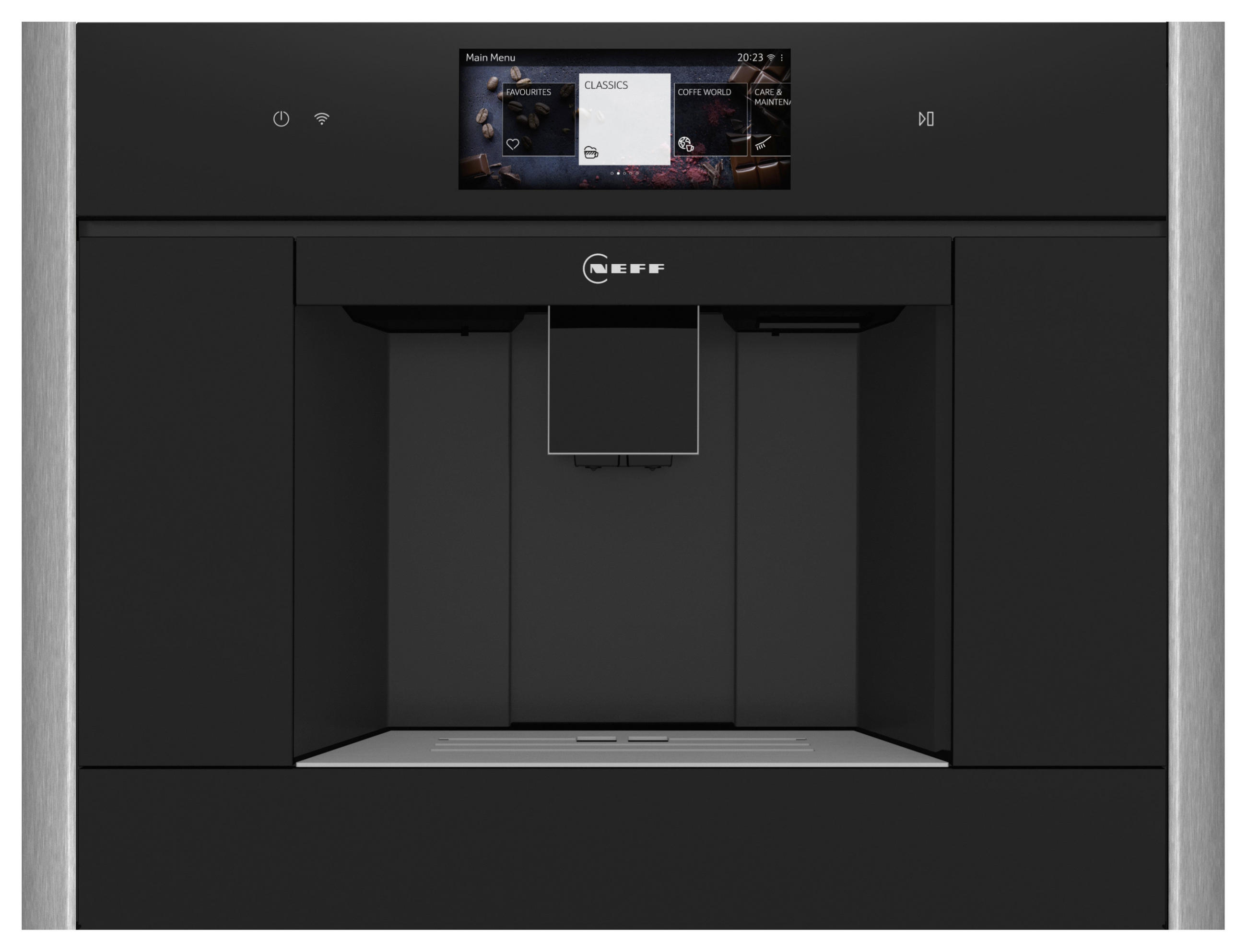 KAFFEEVOLLAUTOMAT  - Edelstahlfarben/Schwarz, MODERN, Glas/Metall (59,6/45,5/54,8cm) - Neff