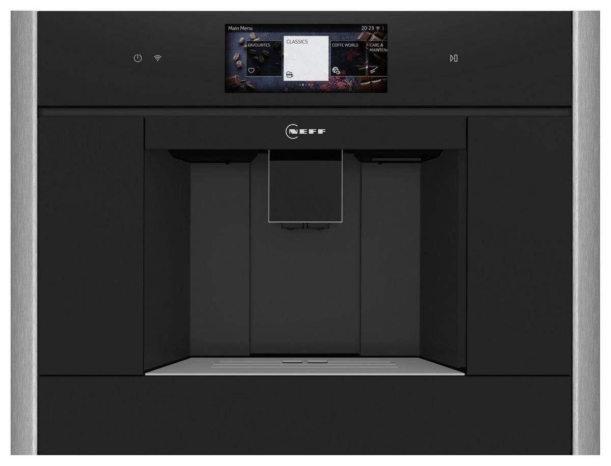 KAFFEEVOLLAUTOMAT  - Edelstahlfarben/Schwarz, MODERN, Glas/Metall (59,6/45,5/54,8cm) - Neff