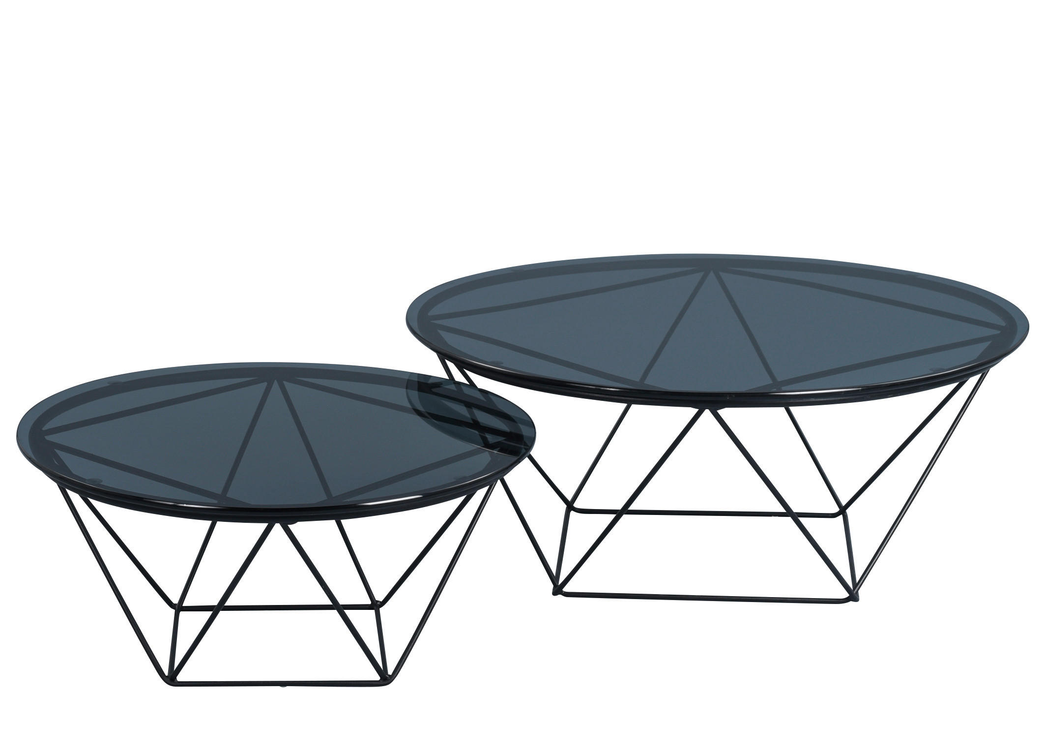 COUCHTISCH Sicherheitsglas 70/70/30 cm rund Grau, Schwarz  - Schwarz/Grau, Trend, Glas/Metall (70/70/30cm) - Boxxx