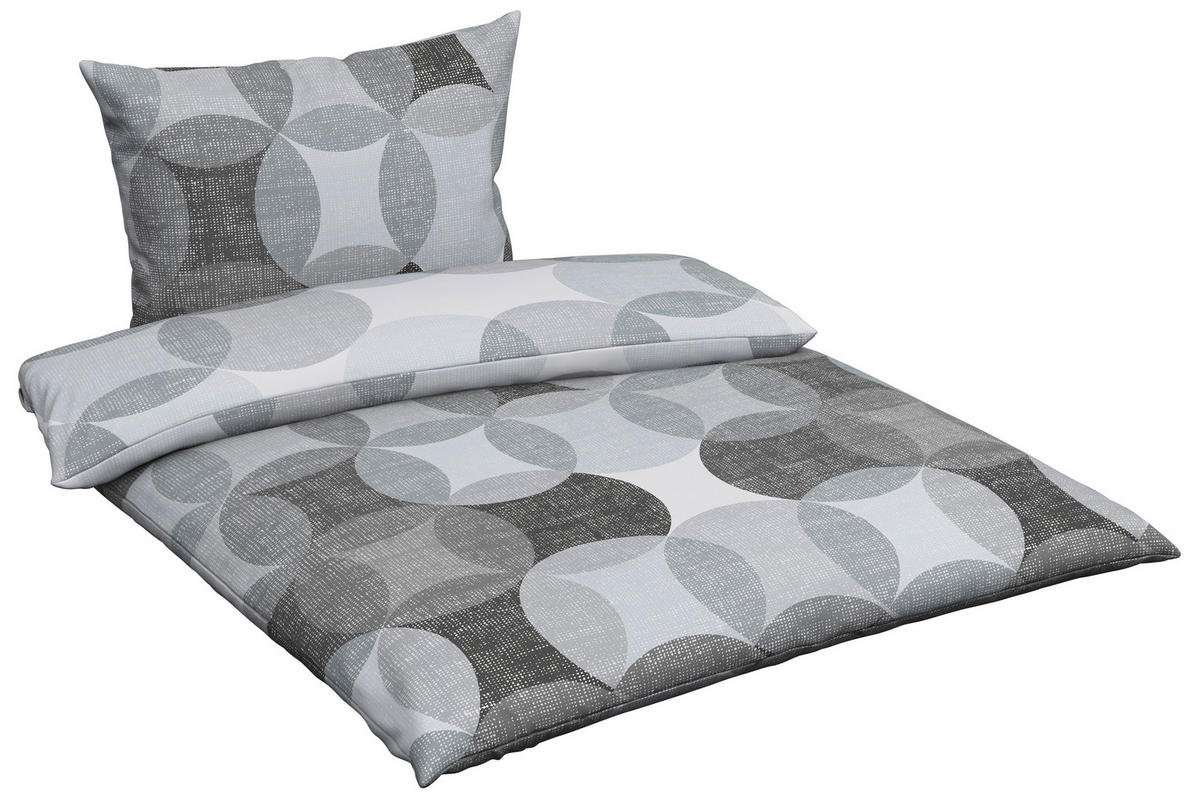 POSTEĽNÁ BIELIZEŇ, flanel, antracitová, 140/200 cm - antracitová, Konventionell, textil (140/200cm) - Novel