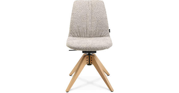 STUHL - Greige/Eichefarben, Design, Holz/Textil (46/82,5-85,25/55cm) - Johann Jakob