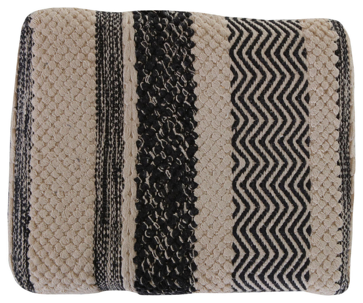 HOCKER Beachclub Flachgewebe Naturfarben, Schwarz  - Schwarz/Naturfarben, LIFESTYLE, Holz/Textil (40/50/33cm) - Landscape