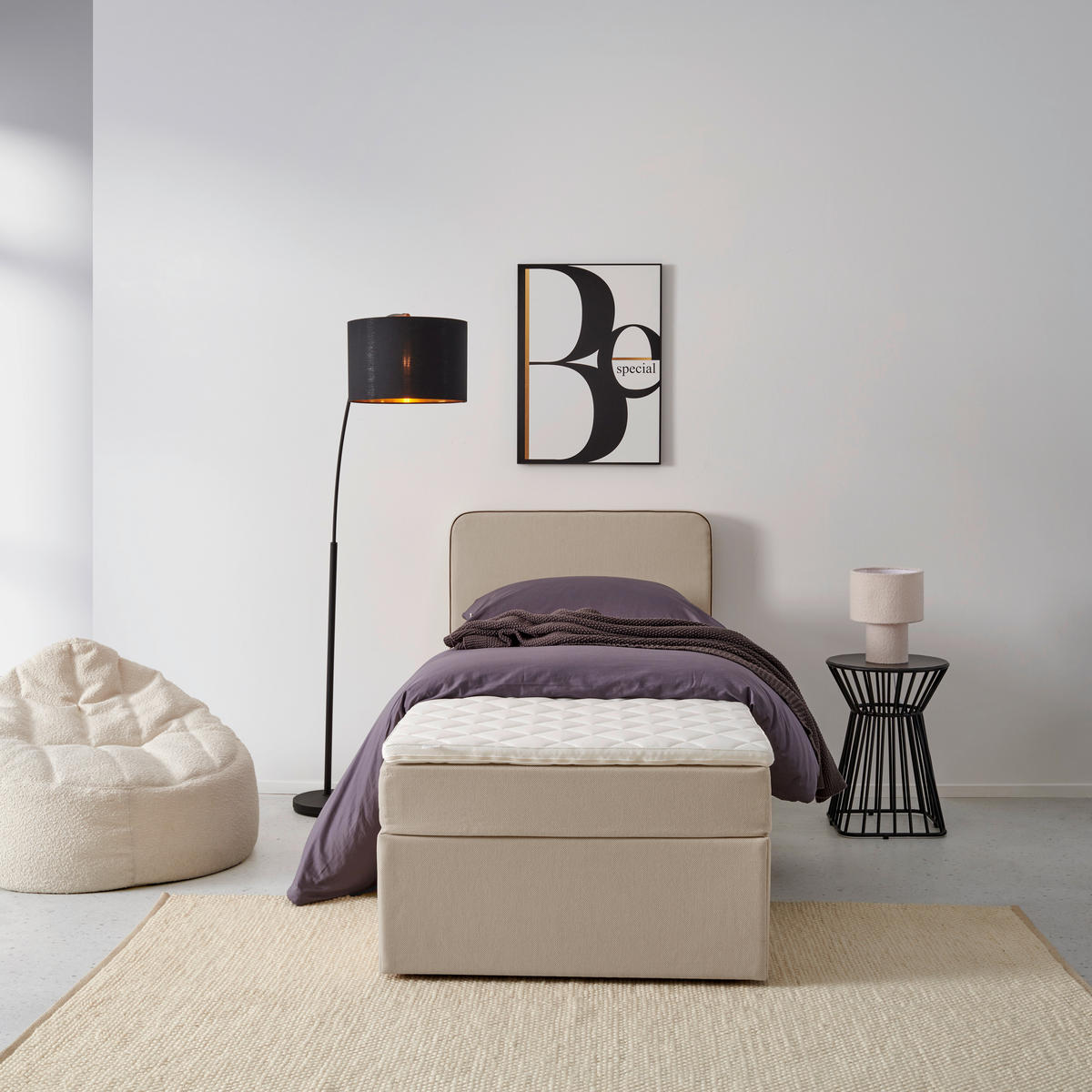 BOX KREVET    90/200 cm  - bež, Konvencionalno, drvo/tekstil (90/200cm) - P & B