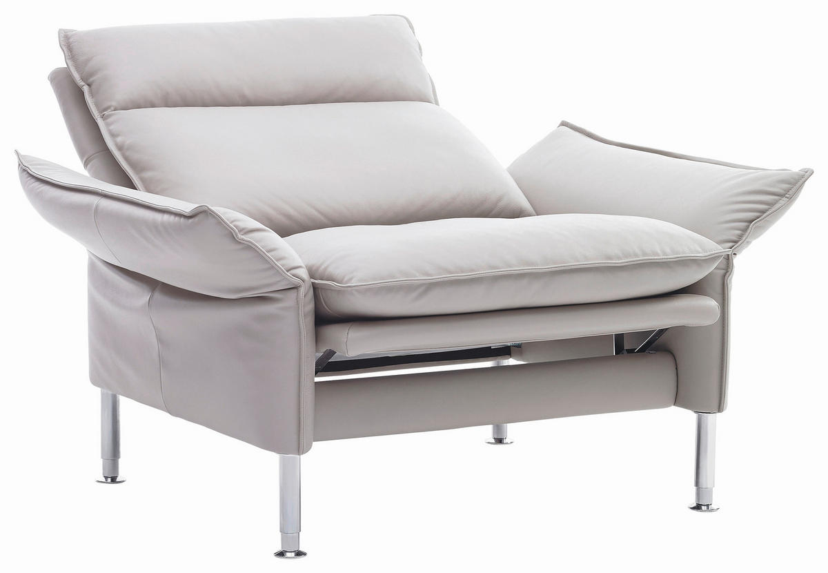 SESSEL Echtleder Beige    - Chromfarben/Beige, KONVENTIONELL, Leder/Metall (88/93/88cm) - Erpo