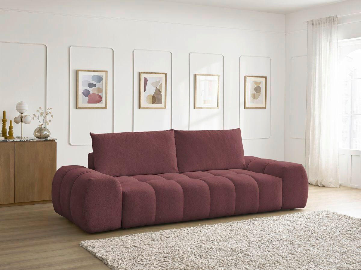 3-SITZER-SOFA EVEREST Flachgewebe Rot  - Rot/Schwarz, MODERN, Kunststoff/Textil (278/90/115cm)