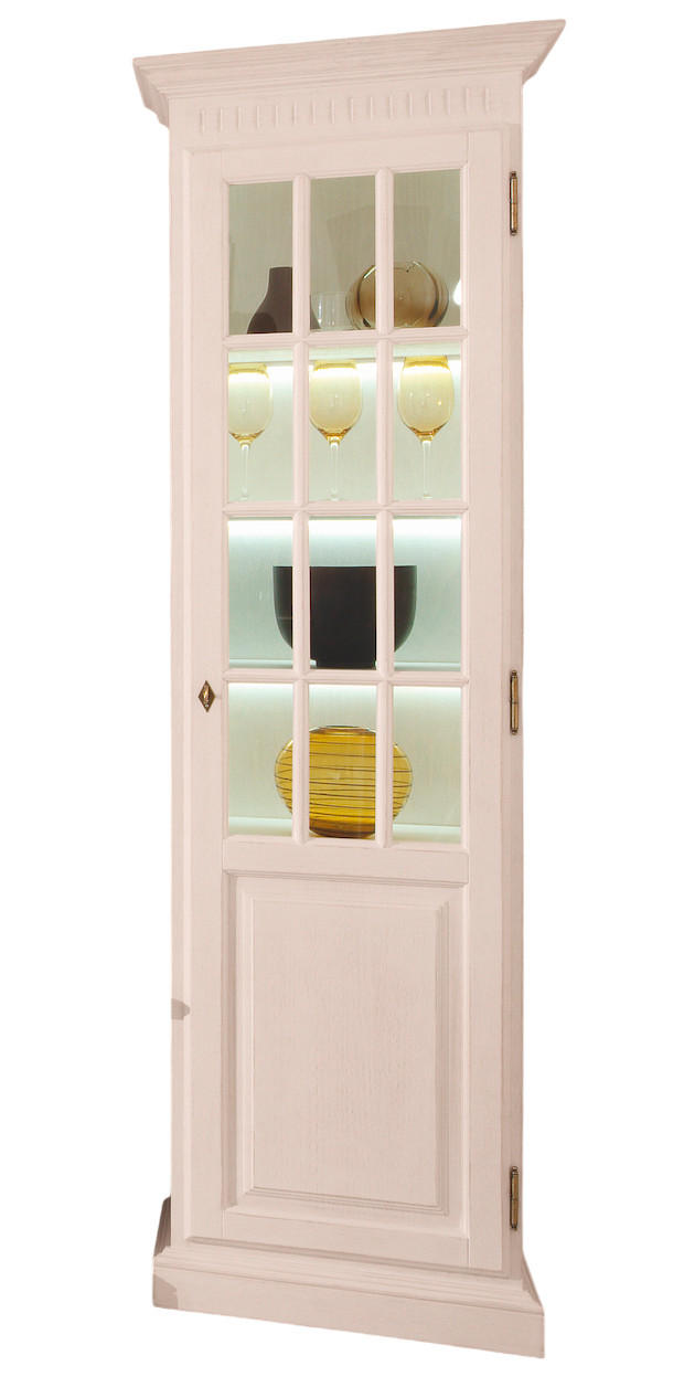 VITRINE in massiv Pinie Weiß  - Weiß, LIFESTYLE, Holz (65/220/48cm) - Livetastic